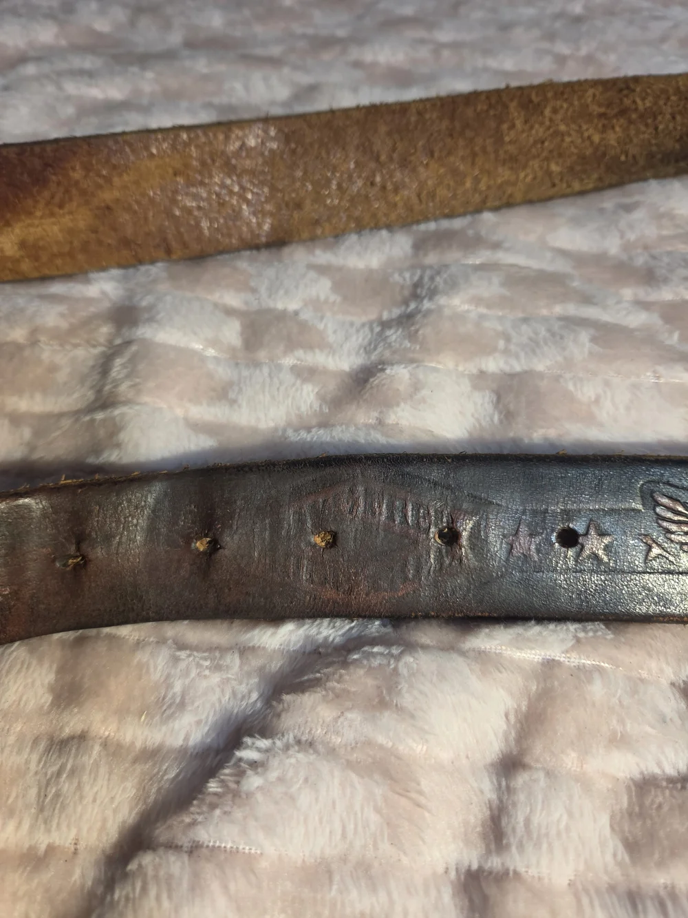 Men's Brown Leather 'Live Free Ride Free' Engraved Belt